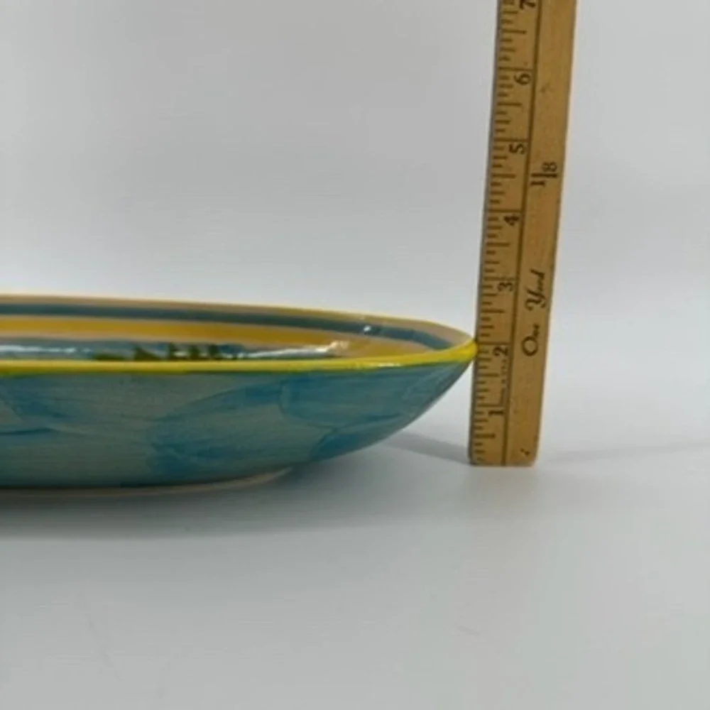 Le‎ Souk Tunisia Hand Painted Pottery Serving Platter Dish Fruit Motif Decor